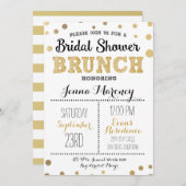 金ゴールドドットブライダルシャワー招待 招待状 (正面/裏面)
