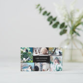 金ゴールドドットブラックフォトコラージフォトグラファー 名刺 (スタンド正面)