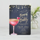 金ゴールドドットマルティニガラスハートブライダルシャワー 招待状 (スタンド正面)