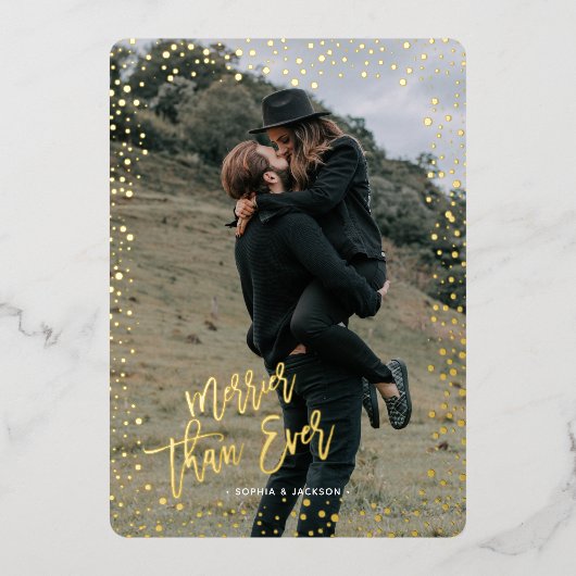 金ゴールドドットメリー実在スクリスフォイルホリデーカード 箔シーズンカード (正面)