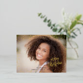 金ゴールドドットメリー実在スクリスフォイルホリデーカード 箔シーズンポストカード (立ち正面)