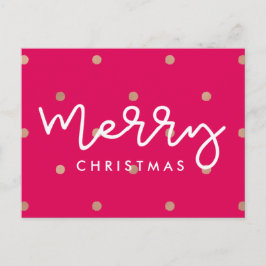 金ゴールドドット付きメリークリスマスピフェイクンク シーズンポストカード