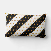 金ゴールドドット付き白黒ストライプの ランバークッション (裏面)