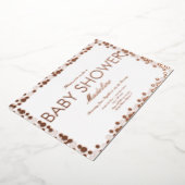 金ゴールドドット模様ベビーシャワー箔招待状 箔シーズンカード (回転した状態)