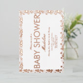 金ゴールドドット模様ベビーシャワー箔招待状 箔シーズンカード (立ち正面)