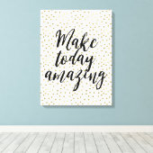 金ゴールドドット紙吹雪が今日を驚かせる キャンバスプリント (インサイチュ (ウッドフロア))