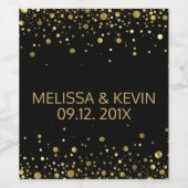 金ゴールドドット紙吹雪私たちの結婚記念日 ワインラベル (シングルラベル)