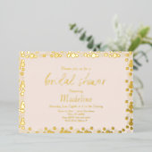 金ゴールドドット結婚パターンの箔押し招待状 箔シーズンカード (立ち正面)