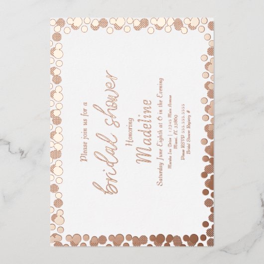 金ゴールドドット結婚パターンの箔押し招待状 箔シーズンカード (正面)