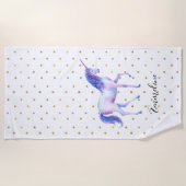 金ゴールドドット ビーチタオル (正面)