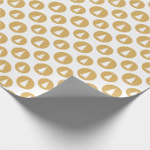 金ゴールドドット（白いクリスマスツリー） ラッピングペーパー (角)