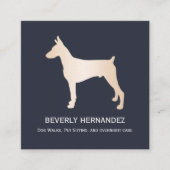 金ゴールドドバーマンドッグウォーカートレーナーパピーシッター スクエア名刺 (正面)