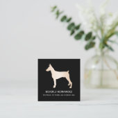 金ゴールドドバーマンドッグウォーカートレーナーパピーシッター スクエア名刺 (スタンド正面)