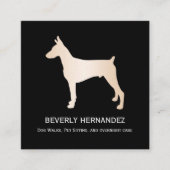 金ゴールドドバーマンドッグウォーカートレーナーパピーシッター スクエア名刺 (正面)