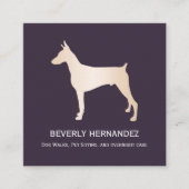 金ゴールドドバーマンドッグウォーカートレーナーパピーシッター スクエア名刺 (正面)