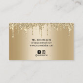 金ゴールドドモダンリップストレンディー大理石美しいサロン 名刺 (裏面)