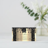 金ゴールドドライブフレームグリッター紙吹雪ブラックスパ 名刺 (スタンド正面)