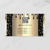 金ゴールドドライブフレームグリッター紙吹雪ブラックスパ 名刺 (裏面)