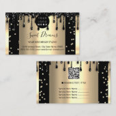 金ゴールドドライブフレームグリッター紙吹雪ブラックスパ 名刺 (正面/裏面)
