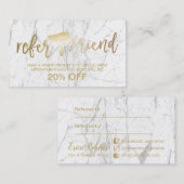 金ゴールドドライヤーモダン大理石サロン紹介 紹介カード (正面/裏面)