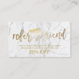 金ゴールドドライヤーモダン大理石サロン紹介 紹介カード