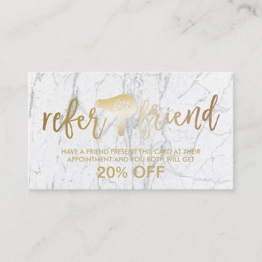 金ゴールドドライヤーモダン大理石サロン紹介 紹介カード (正面)