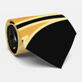 金ゴールドドラゴンとブラックネックタイ ネクタイ (ロール)
