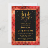 金ゴールドドラゴンと赤はかりで測誕生会 招待状 (正面)