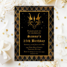 金ゴールドドラゴンと黒はかりで測誕生日パーティー