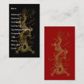 金ゴールドドラゴンアジアデザイン 名刺 (正面/裏面)