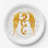 金ゴールドドラゴンインザスターズ紙プレート ペーパープレート (正面)