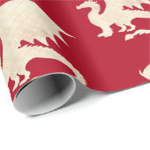 金ゴールドドラゴンオンダークレッド ラッピングペーパー (ロールコーナー)