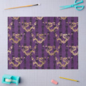 金ゴールドドラゴンオンパープルデコパージュ 薄葉紙 (クラフト)