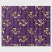 金ゴールドドラゴンオンパープル ラッピングペーパー (フラット)