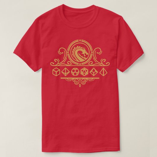 金ゴールドドラゴンクレスト Tシャツ (デザイン正面)