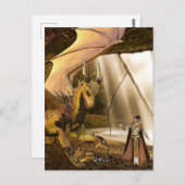 金ゴールドドラゴンズトレジャー&プリンセス小妖精や小人 ポストカード (正面/裏面)