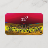 金ゴールドドラゴンズ赤ルビー宝石モノグラム真珠 名刺 (裏面)