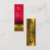 金ゴールドドラゴンズ赤ルビー玉石 スキニー名刺 (正面/裏面)