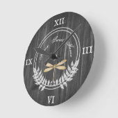 金ゴールドドラゴンフライ素朴アクリル壁時計 ラウンド壁時計 (傾斜)