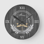 金ゴールドドラゴンフライ素朴アクリル壁時計 ラウンド壁時計 (正面)