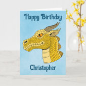 金ゴールドドラゴンヘッドのプロフィール カード (黄色い花)