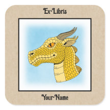 金ゴールドドラゴンヘッドインプロファイル蔵書票