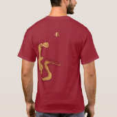 金ゴールドドラゴン龍〔占星術の〕十二宮図中国のギフト新年 Tシャツ (裏面)