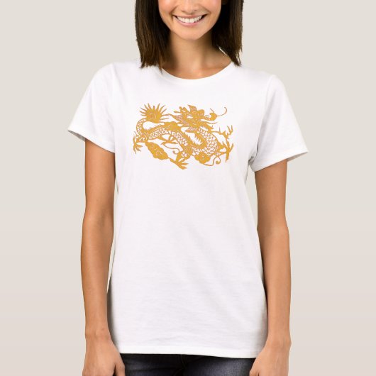 金ゴールドドラゴンTシャツ Tシャツ (正面)