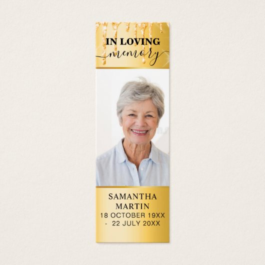 金ゴールドドリップエレガント記念葬式ブックマーク (正面)