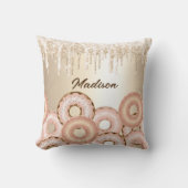 金ゴールドドリップグリッターとスイートドーナツ クッション (正面)