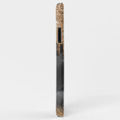 金ゴールドドリップグリッターモノグラムカスタムメタリック Case-Mate iPhoneケース (裏面/右)