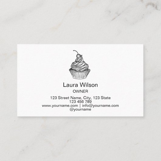 金ゴールドドリップケーキクリームチョコレートスイーツベーカリー 名刺 (裏面)