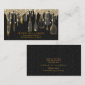 金ゴールドドリップスケータリングパーソナルシェフベーカリーパストリーブ 名刺 (正面/裏面)