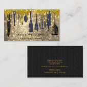 金ゴールドドリップスケータリングパーソナルシェフベーカリーペストリー 名刺 (正面/裏面)